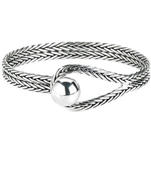 Samuel B. Silver Loop Bangle - White