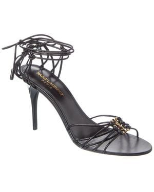 Saint Laurent Babylone 90 Leather Sandal - Black