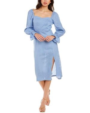 Beulah London Square Neck Midi Dress - Blue