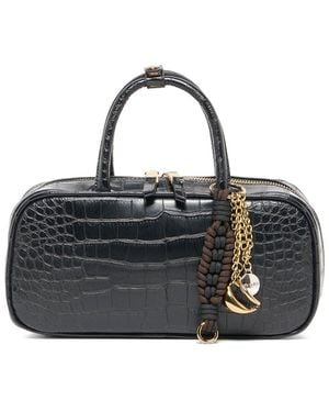 Dolce Vita Flyn Croco Satchel - Black