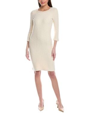 St. John Donna Tweed Wool-Blend Sheath Dress - Natural