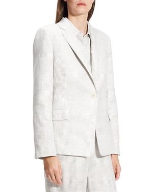 Theory Slim Fit Linen-Blend Blazer - White