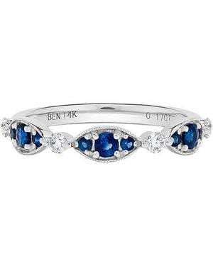 H.J. Namdar 14K 0.57 Ct. Tw. Diamond & Sapphire Stackable Ring - Blue