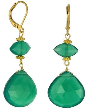 Rachel Reinhardt Jewelry Onyx Dangle Earrings - Green
