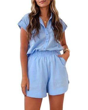 LOEY Shirt & Short Set - Blue