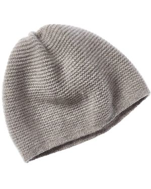 Portolano Stitched Cashmere Beanie - Grey