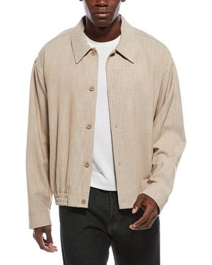 Jonathan Simkhai Archibald Blouson Shirt Jacket - Natural