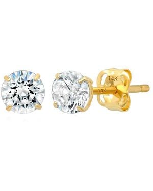 MaxColor 14K Cz Stud Earrings - Metallic
