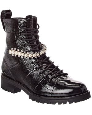 Jimmy Choo Cruz Leather Combat Boot - Black