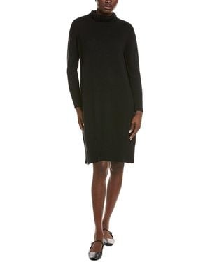 Eileen Fisher Turtleneck Wool Sweaterdress - Black