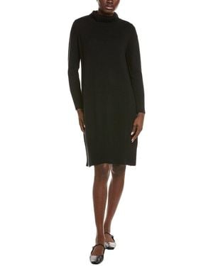 Eileen Fisher Turtleneck Wool Sweaterdress - Black