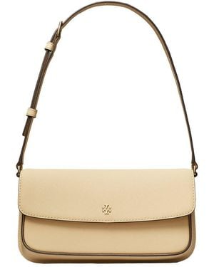 Tory Burch Leather Flap Shoulder Bag - Metallic
