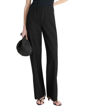 Vince High Waist Bias Linen-Blend Pant - Black