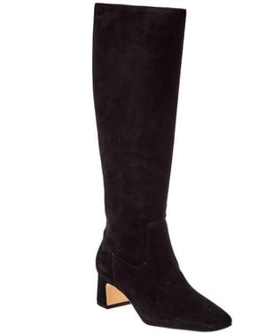 Stuart Weitzman Simona Zip Suede Knee-High Boot - Black