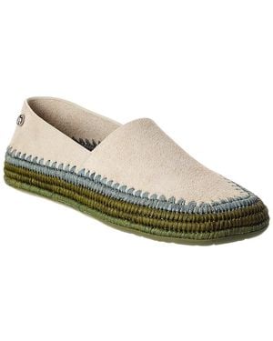 Loewe Rio Suede & Raffia Slipper - Grey