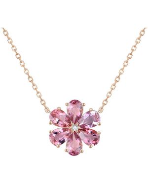 Kai Fine Jewelry 14 Rose 2.82 Ct. Tw. Diamond & Tourmaline Necklace - Pink