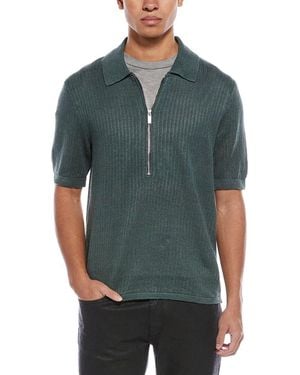 Helmut Lang Zip Linen Polo Shirt - Green
