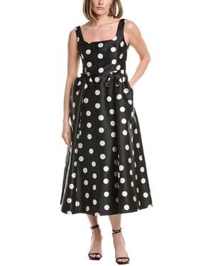 Julia Jordan Dot Monroe Twill Sleeveless Midi Dress - Black