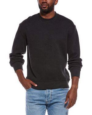 Madewell Waffle Knit Crewneck Sweatshirt - Black