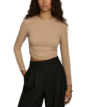 Reiss Edith Crop Seamless Top - Natural