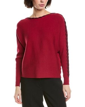 Tahari Horizontal Rib Jumper - Red