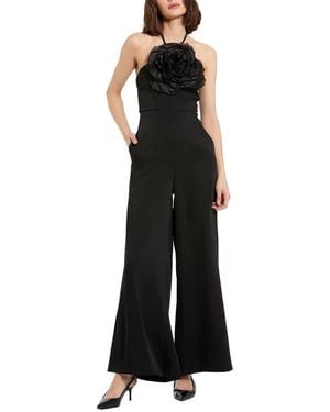 Mac Duggal Halter Neck Crepe Jumpsuit - Black