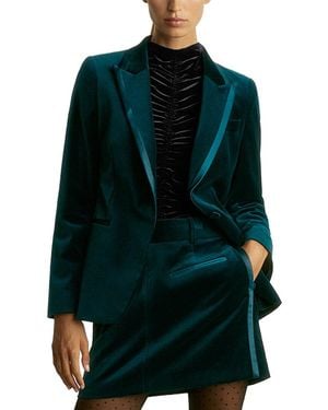 Reiss Parisa Velvet Blazer - Green