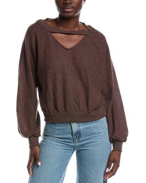 Project Social T Night & Day Cut Out Cozy Thermal Top - Brown