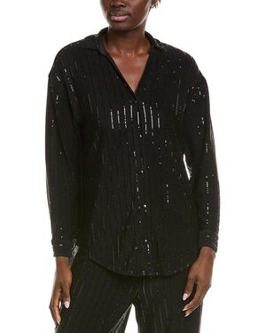 Anne Klein Pinstripe Tunic - Black