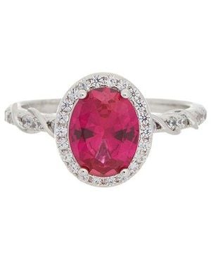 Juvell 18K Plated Topaz Cz Ring - Pink