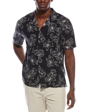 Vince Linen-Blend Cabana Shirt - Black