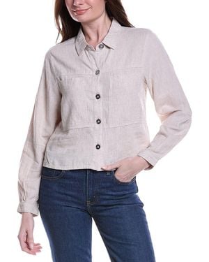 NIC+ZOE Rumba Linen-Blend Pocket Jacket - Blue