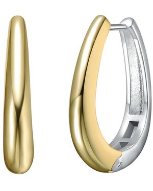 Rachel Glauber Plated Hoop Earrings - Metallic
