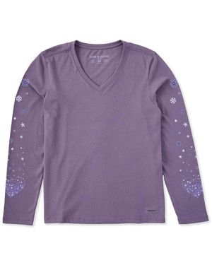 Life Is Good. Crusher V-Neck T-Shirt - Purple