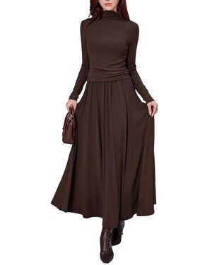 BURRYCO 2Pc Polo Shirt & Skirt Set - Brown