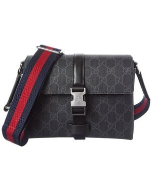 Gucci Gg Supreme Canvas & Leather Mini Bag - Gray