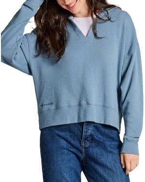 Life Is Good. Terry Boxy Pullover - Blue