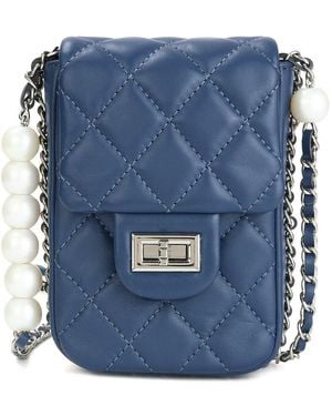 Tiffany & Fred Paris Quilted Leather Crossbody - Blue