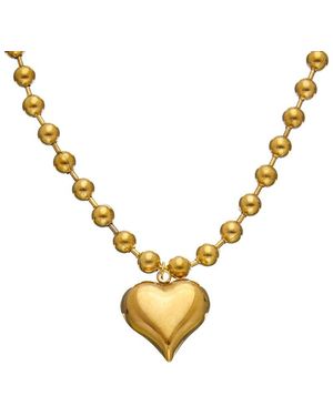 DANNIJO Plated Puffy Heart Pendant Necklace - Metallic