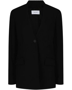 Ferragamo Single-Breasted Wool Blazer - Black