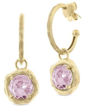 Reiss 14k Rose Quartz Charm Earrings - Pink