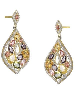 Genevive Jewelry 14K Diamond Cz Dangle Earrings - Metallic