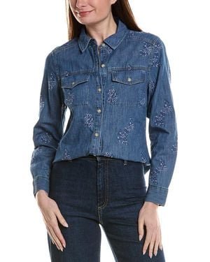 Tommy Bahama Flora Linen-Blend Denim Shirt - Blue