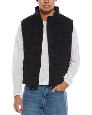 DL1961 Suede-Trim Quilted Vest - Blue