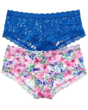 Hanky Panky Set Of 2 Printed Boyshort - Blue