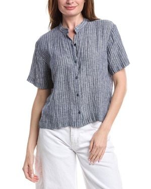 Eileen Fisher Mandarin Linen Shirt - Blue