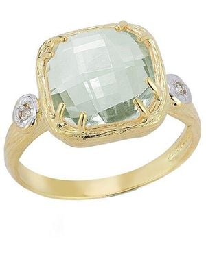 Reiss 14k 3.53 Ct. Tw. Diamond & Green Amethyst Ring - White