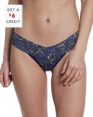 Hanky Panky Low-Rise Thong With $6 Credit - Blue