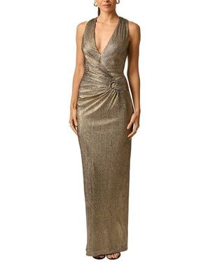 Adrianna Papell Metallic Knit Long Dress