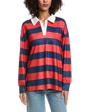 Madison Miles Stripe Polo Shirt - Red